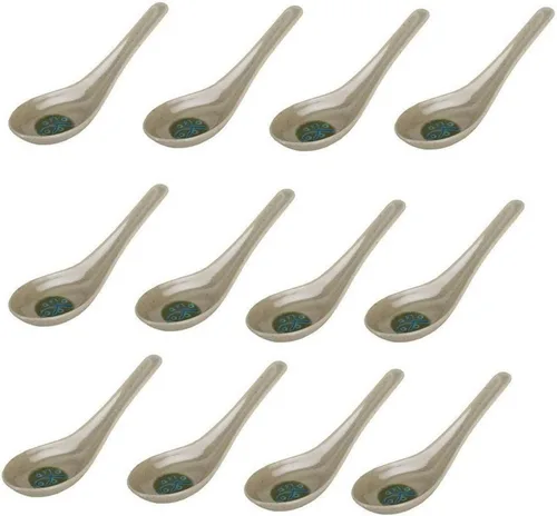 Vista 8 de JapanBargain 2398x12 - Juego de 12 cucharas de sopa de fideos asiáticos, japonesas, chinas, Wonton Soba, arroz Pho Ramen, color beige