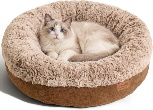 Vista 11 de FUKUMARU Cama extra gruesa para gatos, dona calmante, antiansiedad y Camello