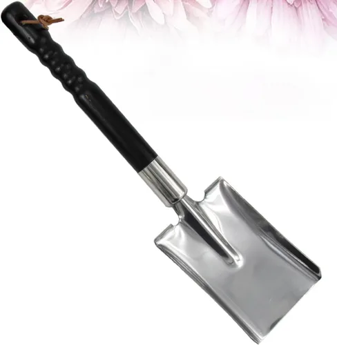 Vista 4 de OSALADI Stainless Steel Gardening Shovel Bonsai Spade for Pot Plants Black Twisted Handle Practical Planting Tool for Garden Accessories