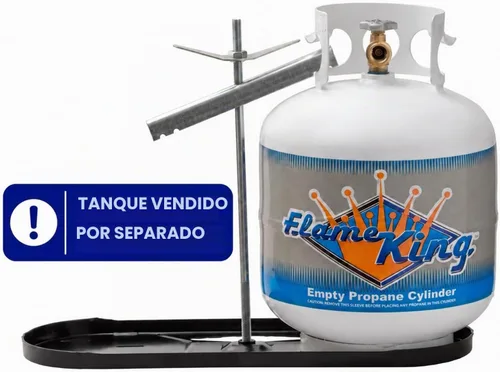 Vista 2 de Flame King Estante de cilindro de tanque de propano doble RV para caravanas y remolques para tanques de 20 libras - KT20MNT