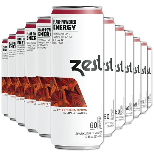 Vista 10 de Zest Paquete variado de bebidas energéticas limpias – 3 sabores – 120-150 mg de cafeína + 100 mg de L-teanina para concentración, energía