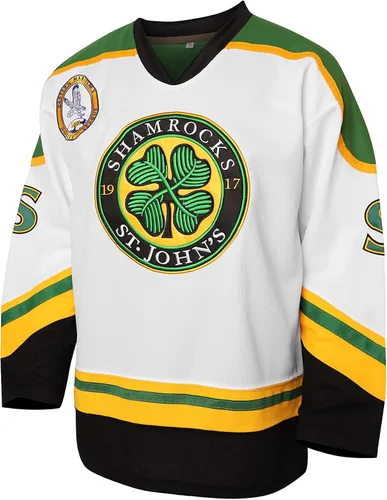 Vista 2 de 3 Ross The BOSS Rhea St John's Shamrocks Jerseys con EMHL Patch Hockey Jersey para Hombre