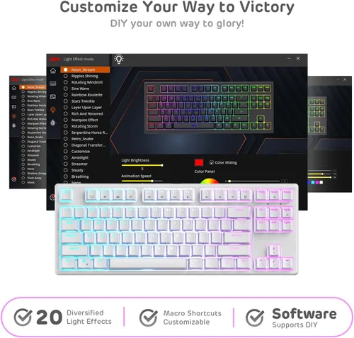 Vista 7 de RK ROYAL KLUDGE RK87 Sink87G RGB 80 Teclado mecánico inalámbrico 24G Tenkeyless Teclado mecánico con software programable 87 teclas interruptores