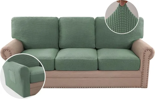 Vista 78 de H.VERSAILTEX Fundas elásticas para sillas de varias piezas, fundas para cojines ajustables para asiento y respaldo
