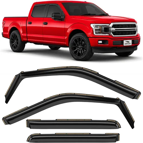 Vista 57 de Voron Glass Protectores de lluvia extra duraderos con cinta adhesiva para Chevrolet (Chevy) Silverado 2500HD/3500HD 2007-2014 cabina extendida Negro