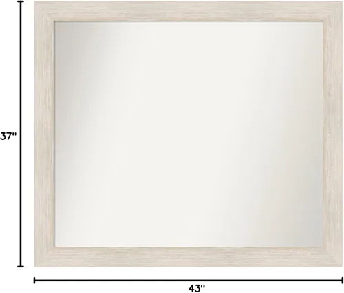 Vista 6 de Amanti Art Espejo personalizado, espejo de baño de madera dura, espejo de pared o espejo de tocador de baño sobre el fregadero (37 x 43 pulgadas)
