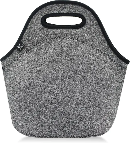 Vista 8 de LOVAC Lonchera de neopreno para hombres, bolsa de almuerzo aislada, duradera e impermeable, reutilizable, suave y ligera (negro)