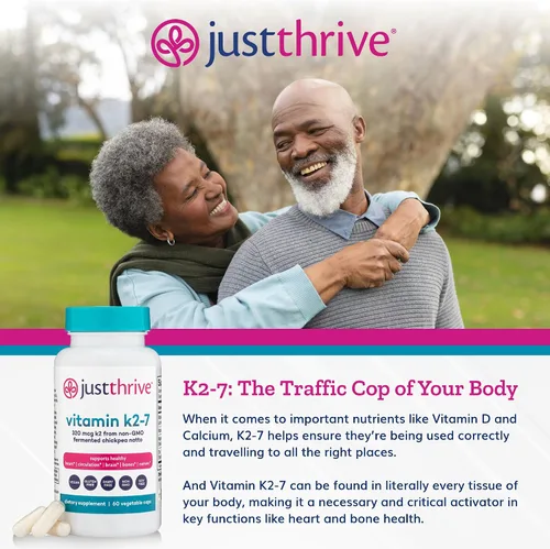 Vista 3 de Just Thrive Vitamina K2-7 - Suplemento de vitamina K2 para huesos, cerebro y corazón, 60 cápsulas