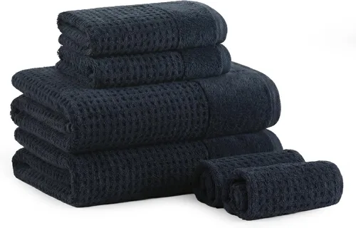 Vista 23 de Madison Park Spa Waffle - Juego de toallas de lujo 100 % algodón, tejido de gofre de textura premium, altamente absorbente, secado rápido, ropa