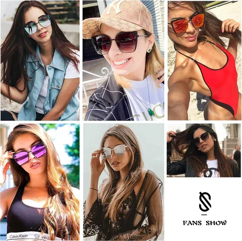 Vista 2 de SOJOS Cateye SJ1086 - Gafas de sol para mujer, montura de metal con lentes espejadas a la moda