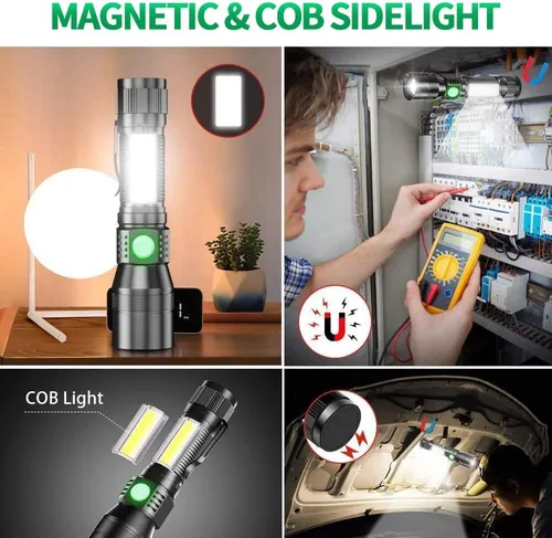 Vista 6 de AdamStar Linterna de Luz Negra, Linternas Recargables 3 en 1, Linterna LED Magnética de Luz UV de Alto Lúmenes, Linterna Impermeable de 7 Modos