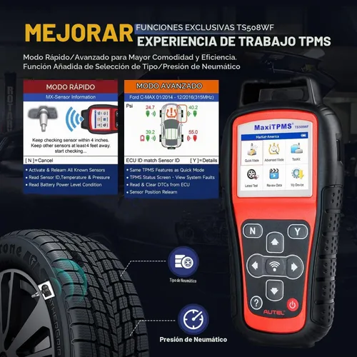 Vista 7 de Autel MaxiTPMS TS508WF TPMS Herramienta de reaprendizaje, activa