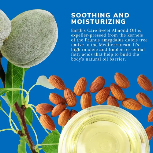 Vista 6 de Earth's Care Aceite de almendras dulces - Aceite de almendras prensadas con expulsor para piel y cabello, botella de vidrio, sin perfume, 8 onzas