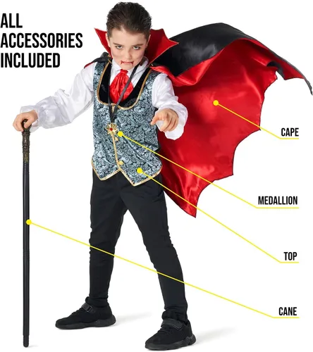 Vista 3 de Morph Disfraz de vampiro para niños, disfraz de vampiro para niños, disfraces de Halloween para niños, disfraz de vampiros de Halloween para niños