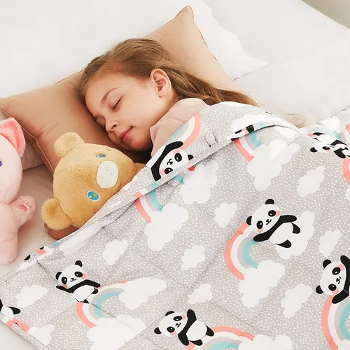 Vista 24 de CuteKing Manta pesada (2 libras, 36 x 48 pulgadas, gris) manta pesada para 40-60 libras, manta pesada para refrigeración y calefacción con cuentas