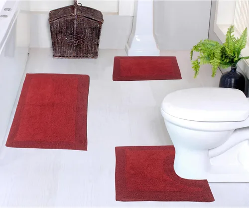 Vista 68 de Home Weavers Luxury Collection 100% Cotton Reversible Bathroom Rugs Set, Washable Rug, Soft Cotton Extra Soft and Absorbent Bath Rug, Kitchen Mat, 2