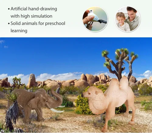 Vista 3 de Volnau Figuras de animales de safari, 7 piezas de figuras de Asia para niños pequeños, decoración de Navidad, regalo de preescolar, paquete