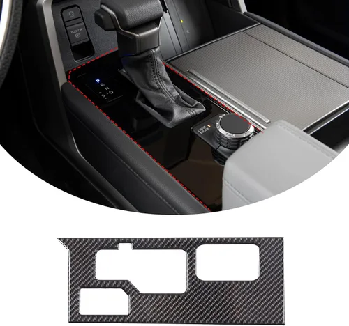 Vista 25 de Aunginsy Marco para panel de cambio de marchas con caja de almacenamiento Compatible con Toyota Tundra/Sequoia 2022-2024 2025 Protector contra