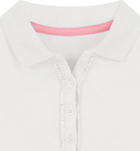 Vista 2 de Nautica Girls' School Uniform Long Sleeve Polo Shirt, Button Closure, Comfortable & Breathable Fabric