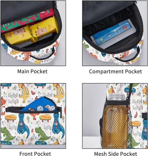 Vista 6 de Mini mochila escolar de 12 pulgadas para niños y niñas, MultiColor20, Mochilas Daypack