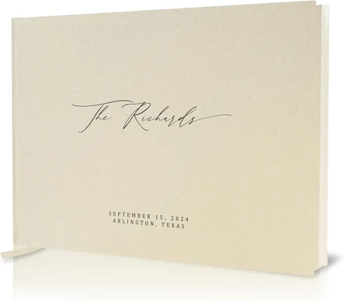 Vista 12 de MUUJEE Libro de visitas personalizado con brillo bronce - Libro de invitados moderno personalizado de alta calidad para recepción de boda, fiesta