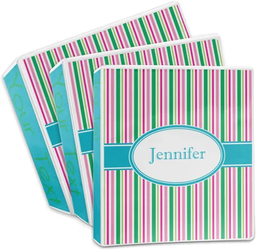 Vista 3 de Carpeta de 3 anillas Grosgrain Stripe - 1 pulgada (personalizada)
