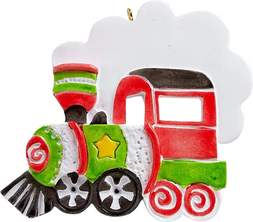 Vista 6 de Adorno de tren personalizado 2025 – Adorno Polar Express de tren de locomotora, regalos para viajeros internacionales, vehículo de Navidad