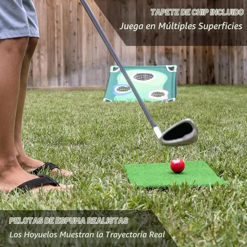 Vista 6 de GoSports BattleChip Backyard Golf Cornhole Games – Includes Targets, Chipping Mats, Foam Golf Balls, Scorecard and Carry Case