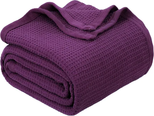 Vista 19 de Cobija TreeWool liviana de algodón, de cuidado fácil, suave, cómoda y cálida (king size, 90 x 108 pulgadas, tejido reticular)
