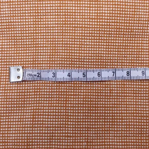 Vista 2 de Tela de lino de algodón con puntos Dobby naranja Material versátil para costura, manualidades y decoración del hogar