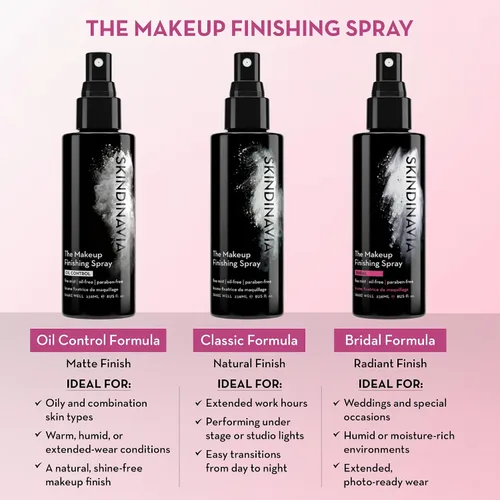 Vista 3 de Skindinavia El Spray de acabado de maquillaje, spray fijador de maquillaje para novia, uso durante todo el día, larga duración hasta más de 16