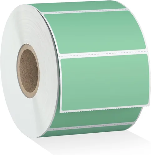Vista 7 de Misofuki 2 pulgadas, 750 etiquetas adhesivas térmicas directas circulares azules compatibles con cebra, rollo, MUNBYN, etiquetas térmicas directas