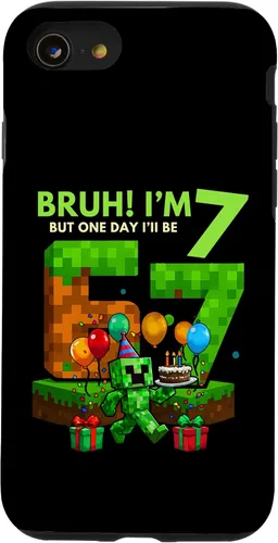 Vista 18 de Bruh I'm 7 But One-Day I'll Be 67 Retro 7th Birthday Kids Case for iPhone 17