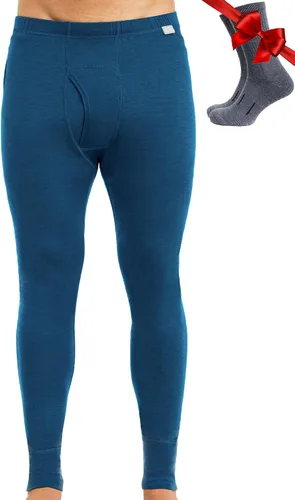 Vista 21 de Pantalón de primera capa de lana merina para hombre, 100% lana merina, peso pesado, medio, ligero, ropa interior térmica Long Johns y calcetines .