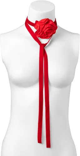 Vista 6 de HIIXHC Gargantilla de flores para mujer, sexy, gargantilla de cuero, gargantilla gótica, gargantilla gótica, disfraz de Halloween, regalo de joyería