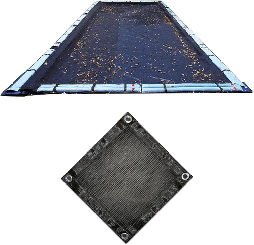 Vista 8 de Blue Wave 12-ft x 20-ft Rectangular Leaf Net In Ground Pool Cover, Black Treated polyethylene netting, 0.15-in drainage holes, reinforced corner