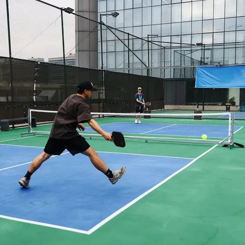 Vista 7 de A11N Sports Red de pickleball profesional con ruedas y cabrestante de mano, tamaño reglamentario de torneo, diseño anti-hundimiento, perfecta