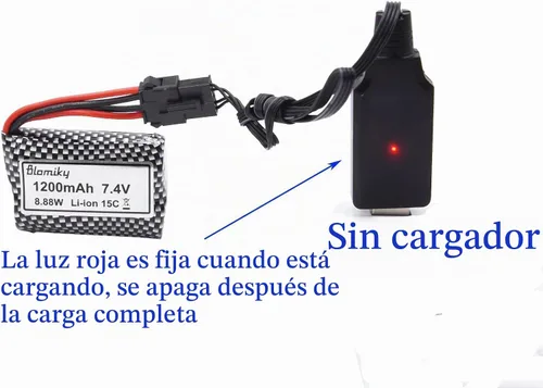Vista 4 de Blomiky Paquete de 2 baterías recargables de iones de litio de 7.4 V 1200 mAh con enchufe SM-5P y cable USB para alguna versión TX123 HJ826 RC Boat
