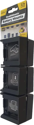 Vista 3 de StealthMounts Dewalt - Soporte de batería inalámbrico para herramientas eléctricas Dewalt de 12 V, 6 unidades, color rojo