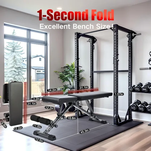 Vista 10 de BARWING 900LBS Adjustable Workout Bench for Home Gym, Flat Foldable Weight Bench For Home Gym, 2025 Upgraded Adjustable Bench Press Set, Incline