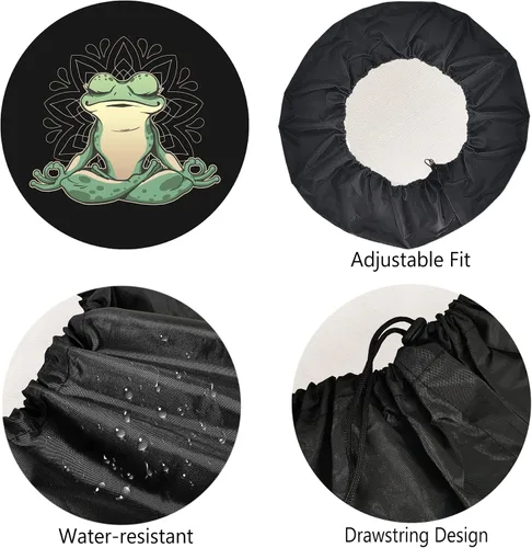 Vista 4 de Cubierta de neumático de repuesto, accesorios de campamento para neumáticos de repuesto, resistentes a la intemperie, a prueba de polvo, universal