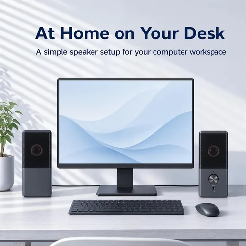 Vista 7 de ROSON - Altavoces para computadora, alimentación por USB, estéreo AUX
