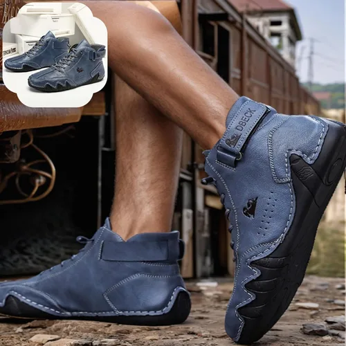 Vista 33 de JishinGal Botas Chukka de ante para hombre, ligeras, descalzas, para caminar, al aire libre, informales, italianas, hechas a mano, de caña alta, sin