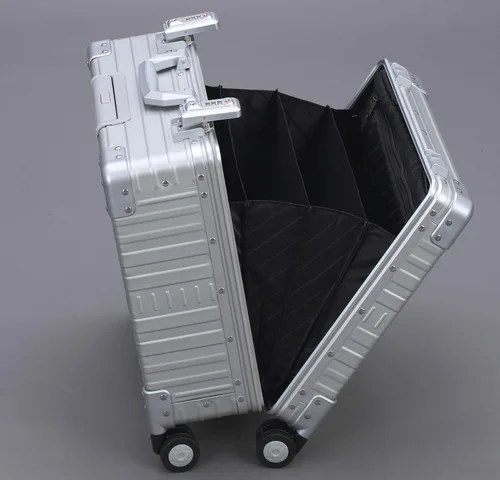 Vista 5 de ALEON Maletín de negocios con ruedas de lujo de aluminio de 17", Platino, talla única, Classic