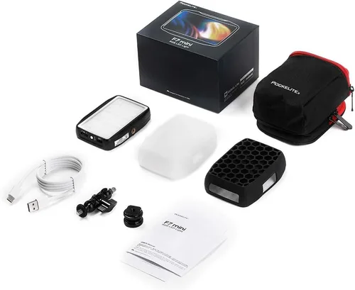 Vista 7 de Falcon Eyes F7 Mini 5W RGB Pocket On Camera Light con función de adsorción magnética, batería recargable incorporada, control de aplicación