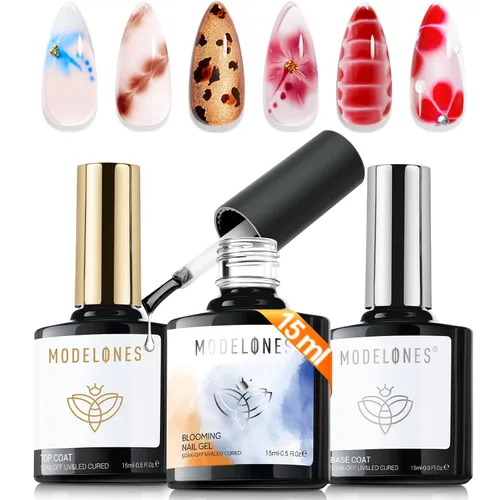 Vista 10 de modelones Capa base de gel U V, capa base pelable de secado rápido para esmalte de uñas de gel, protección suave para uñas finas y débiles, 0.3 fl oz