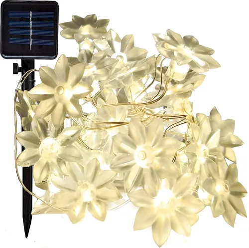 Vista 14 de Hometown Evolution, Inc. Tira de luces de burbujas de aire alimentadas por energía solar, 30 LED blanco cálido, 8 modos, impermeable al aire libre