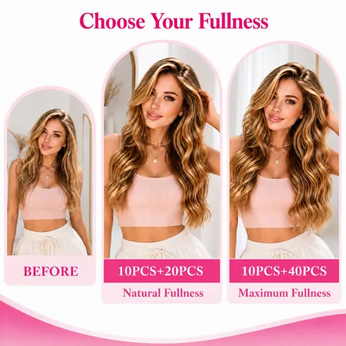Vista 7 de Ve Sunny Extensiones de cabello humano real con cinta, cabello humano Remy, lacio, doble cara, color marrón oscuro, balayage, rubio dorado oscuro