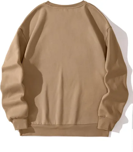 Vista 2 de GORGLITTER Sudadera con estampado de letras para hombre, casual, cuello redondo, manga larga, sin botones