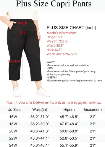 Vista 5 de Bamans Pantalones capri para mujer, talla grande, para verano, pierna recta, cinturón, con bolsillos
